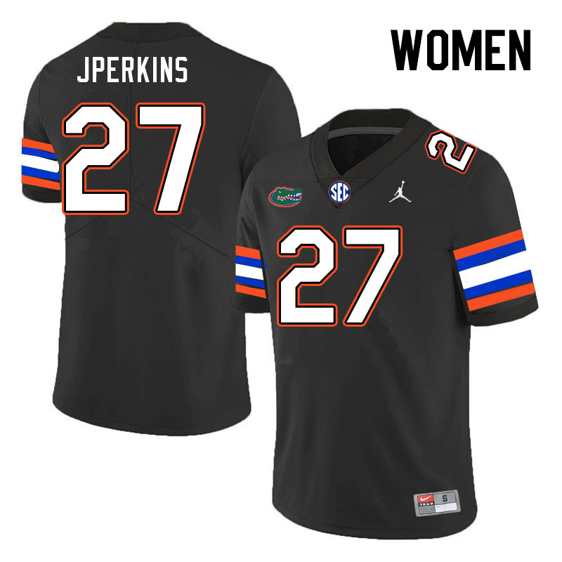 Women #27 Jadarrius Perkins Florida Gators College Football Jerseys Stitched-Black